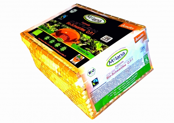 500 g MILANA Ceylon Fairtrade Demeter BIO-SCHWARZTEE LOSE OP1 Orange Pekoe 1 schwarzer Premium-Tee in HANDGEFLOCHTENEM TEEKÖRBCHEN, 55 Prozent des Verkaufspreises ist SOZIALE HILFSLEISTUNG - Der Tee, ... der nach Liebe schmeckt. Fair und nachhaltig herges